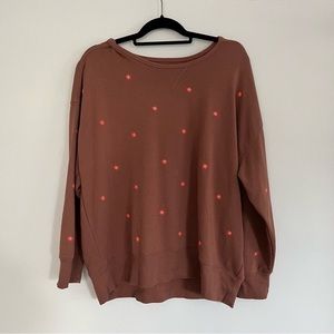 Lou & Grey (LOFT) Embroidered Sun Crewneck Sweatshirt - Size XL